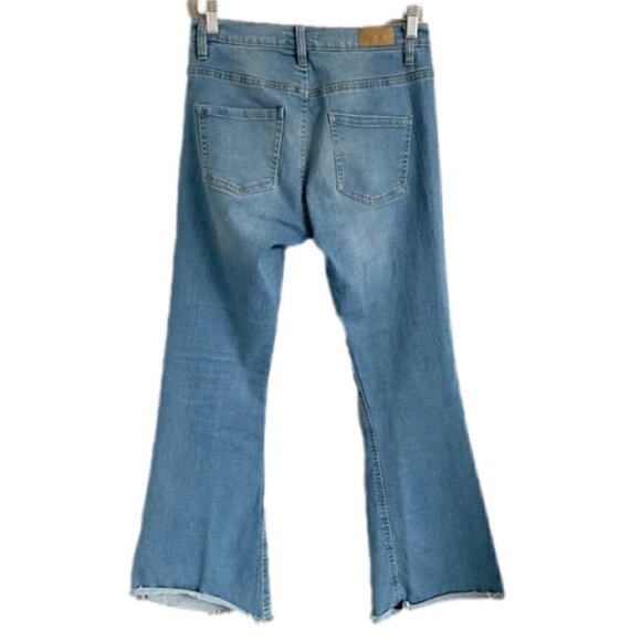 70s Style Patchwork Super High-Rise Flare Hippie Jeans - 28-29"/M - Picture 11 of 13